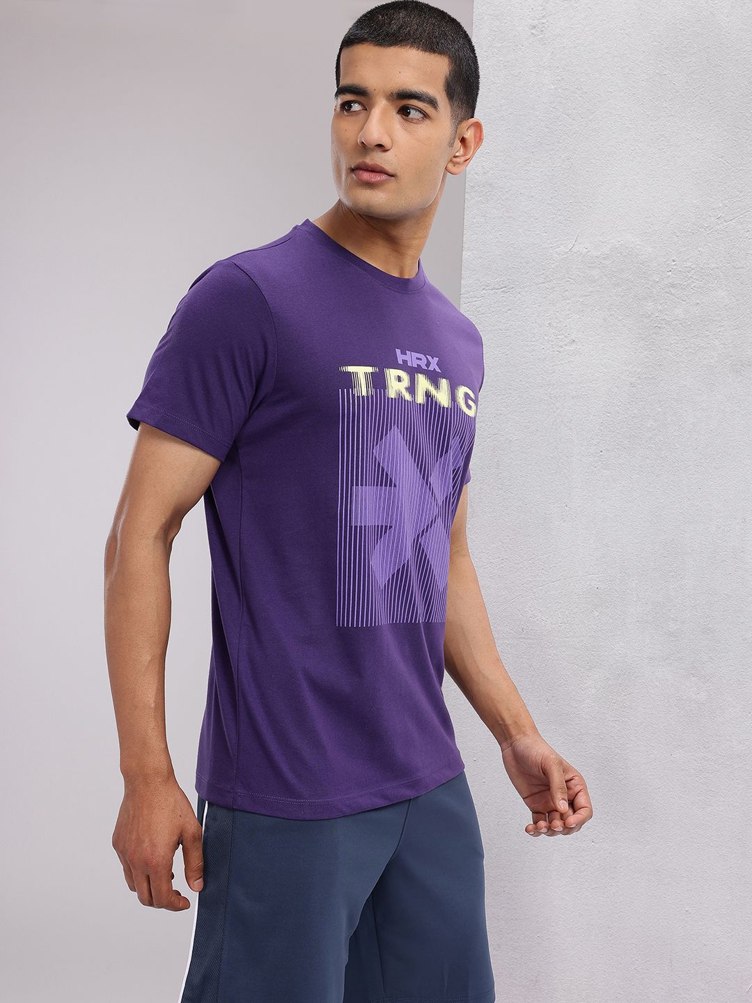 HRX by Hrithik Roshan Brand Logo Print Training T-shirt