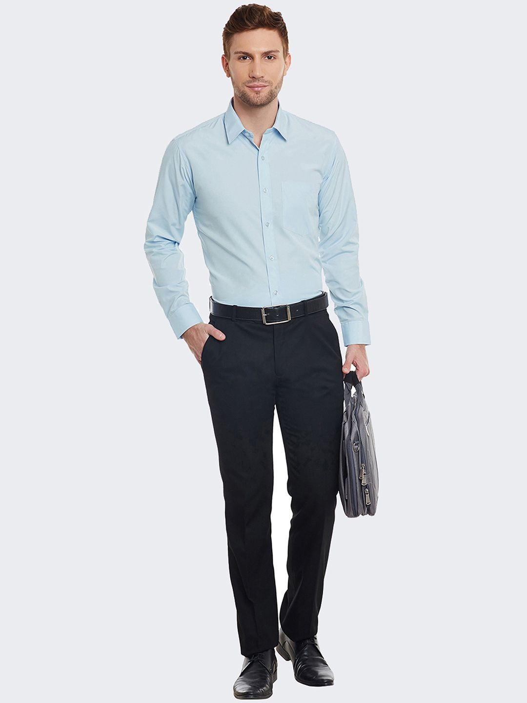 Hancock Men Slim Fit Solid Wrinkle Resistant Formal Shirt