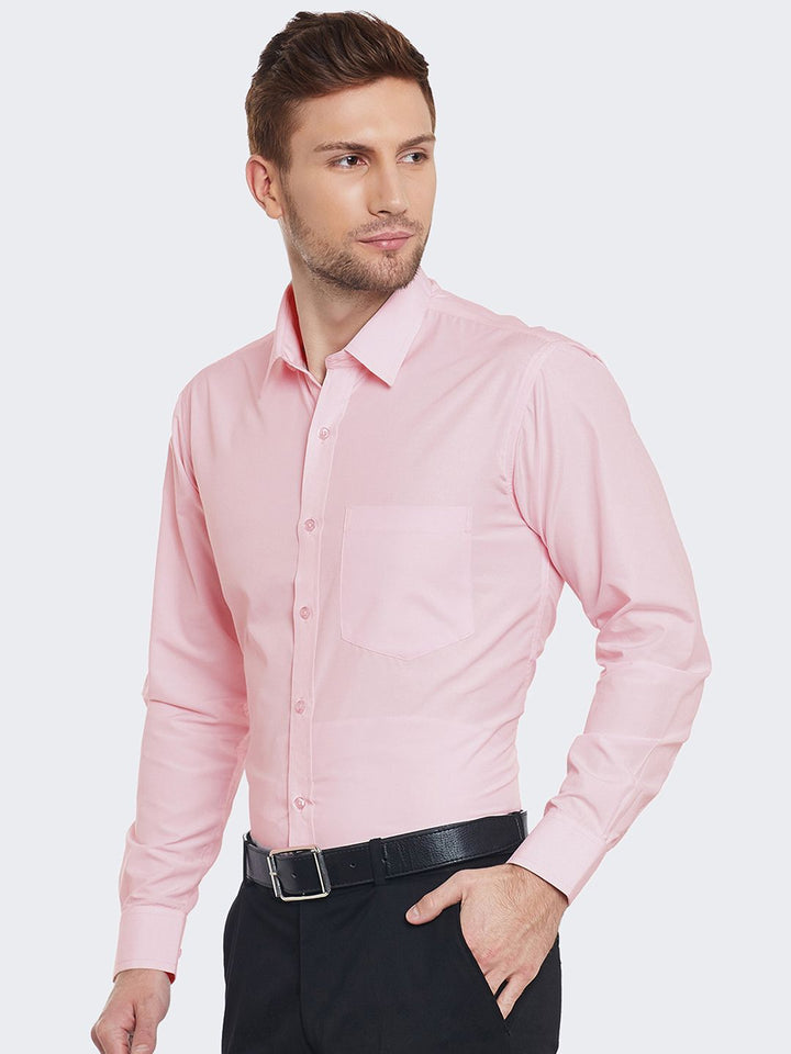 Hancock Men Slim Fit Solid Wrinkle Resistant Formal Shirt