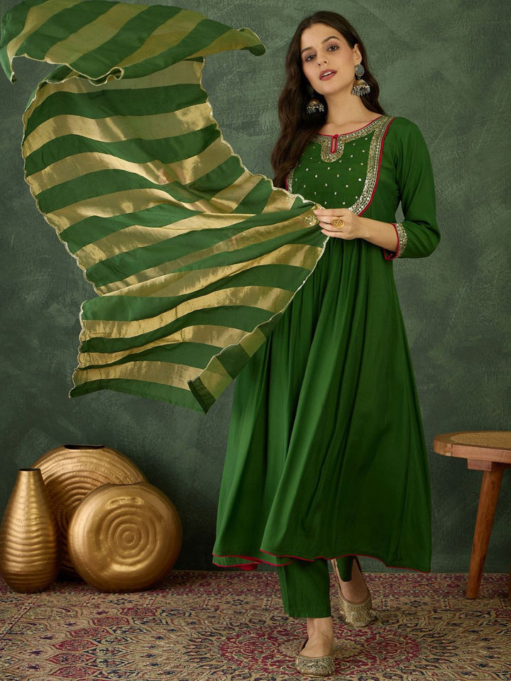 KALINI Women Embroidered A-Line Kurta Set