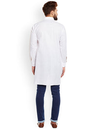 SOJANYA Lelaki Putih Solid Kurta Lurus