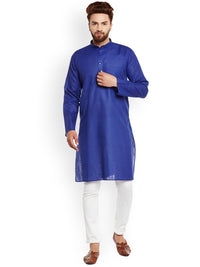 SOJANYA Lelaki Biru Solid Kurta Lurus