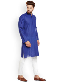 SOJANYA Lelaki Biru Solid Kurta Lurus