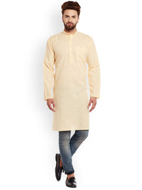 SOJANYA Lelaki Kuning Solid Kurta Lurus
