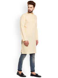 SOJANYA Lelaki Kuning Solid Kurta Lurus