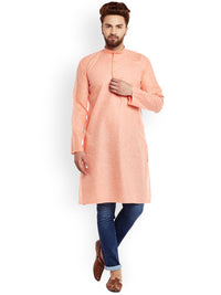 SOJANYA Lelaki Orange Solid Kurta Lurus
