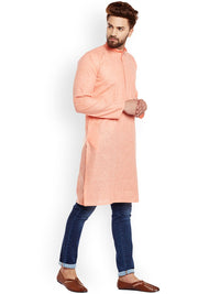 SOJANYA Lelaki Orange Solid Kurta Lurus