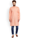 SOJANYA Lelaki Orange Solid Kurta Lurus
