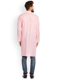 SOJANYA Men Pink Solid Kurta Straight