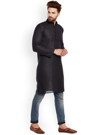 SOJANYA Lelaki Hitam Solid Kurta Lurus
