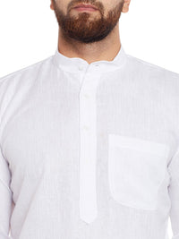 SOJANYA Lelaki Putih Solid Kurta Lurus