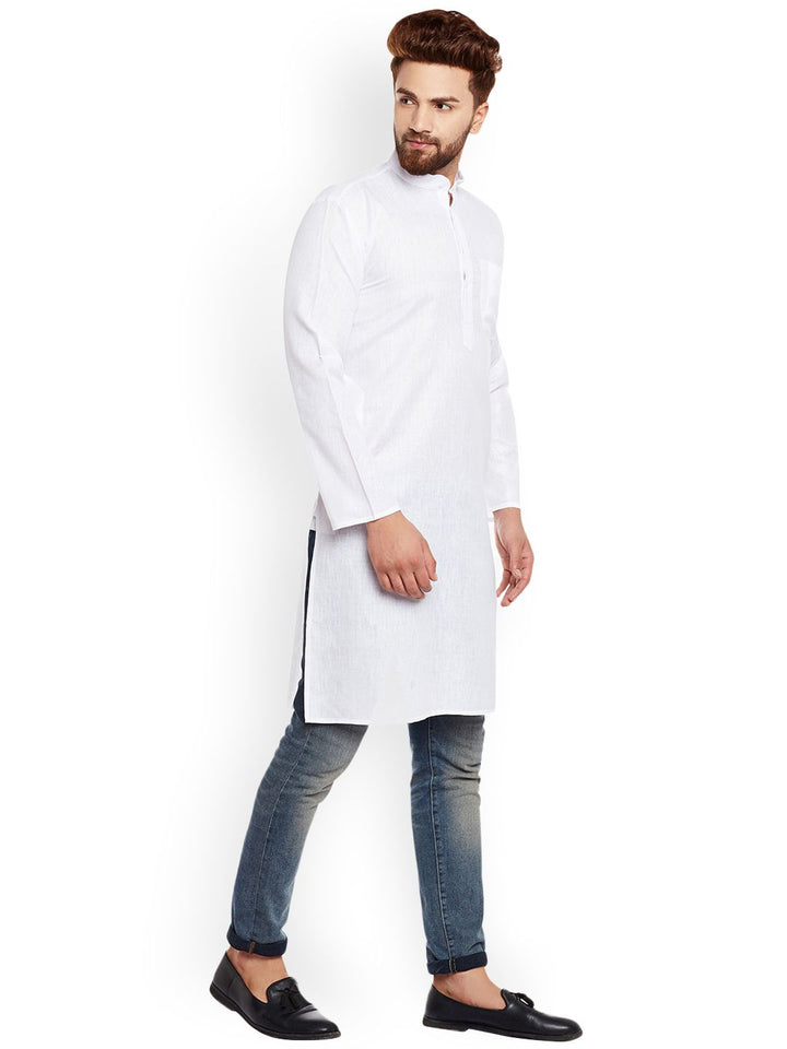 SOJANYA Lelaki Putih Solid Kurta Lurus