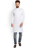 SOJANYA Lelaki Putih Solid Kurta Lurus