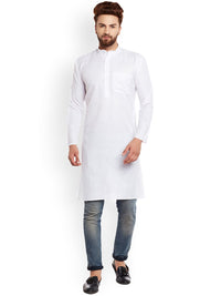 SOJANYA Lelaki Putih Solid Kurta Lurus
