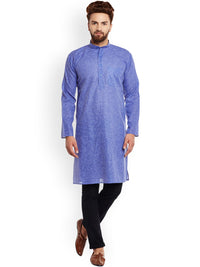 SOJANYA Lelaki Biru Solid Kurta Lurus