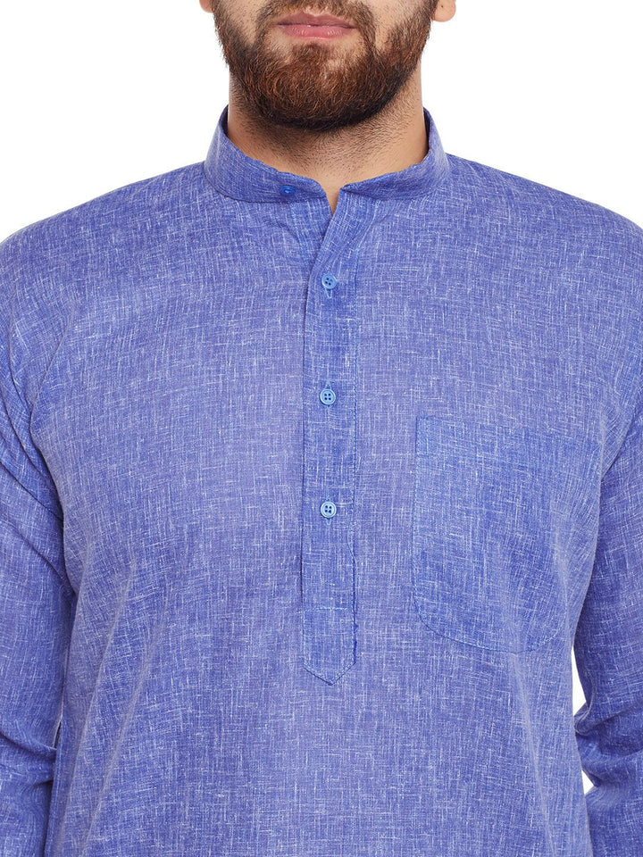 SOJANYA Lelaki Biru Solid Kurta Lurus