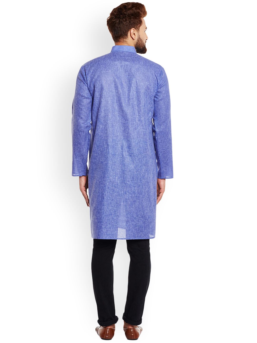 SOJANYA Lelaki Biru Solid Kurta Lurus