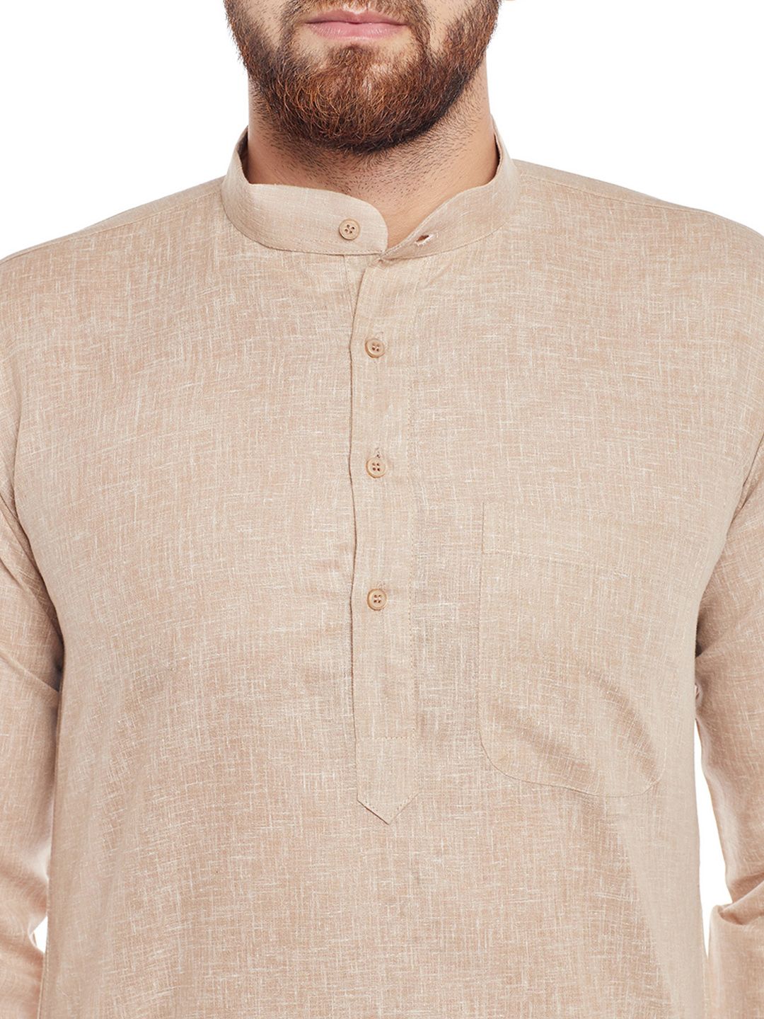 SOJANYA Men Beige Solid Straight Kurta