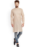 SOJANYA Men Beige Solid Straight Kurta