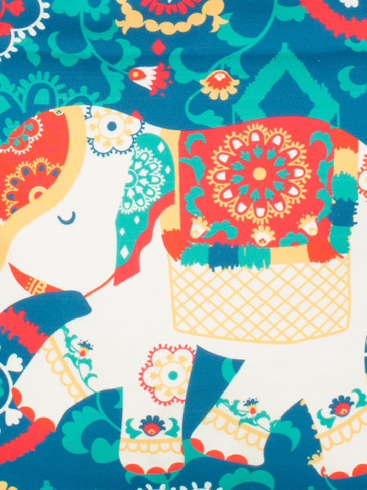 TEAL BY CHUMBAK Blue Printed Tote Bag