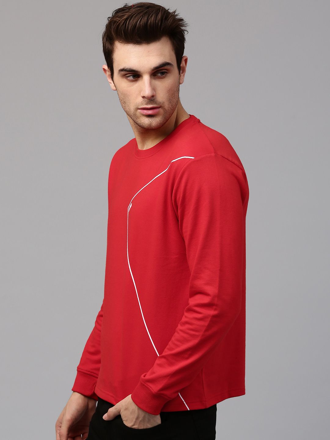 HRX by Hrithik Roshan Men Red Solid Sweatshirt