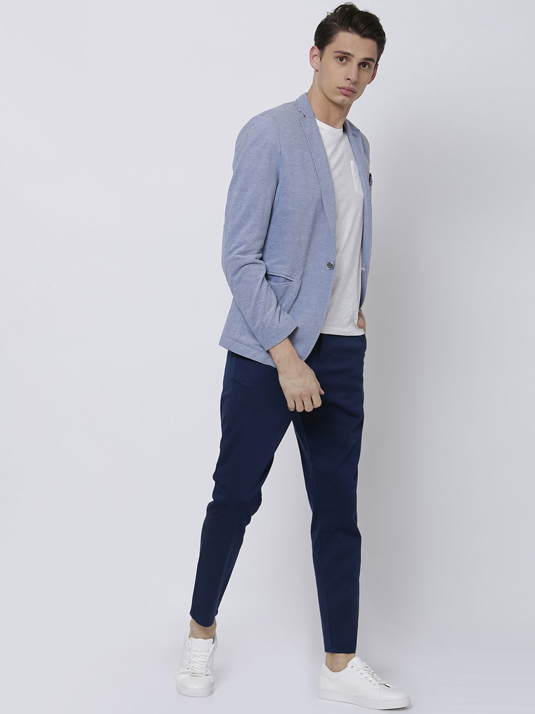 HIGHLANDER Men Blue Tapered Fit Chinos