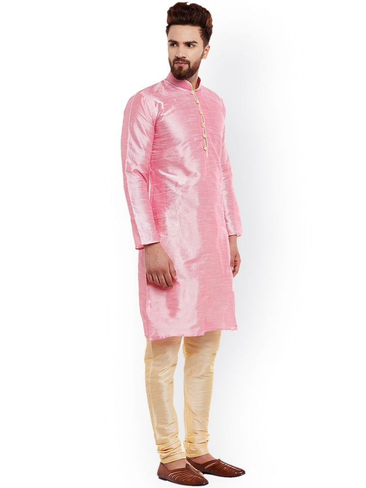 SOJANYA Men Pink Solid Kurta Lurus