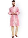 SOJANYA Men Pink Solid Kurta Lurus