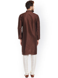 SOJANYA Lelaki Brown Solid Kurta Lurus