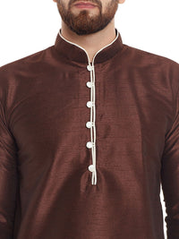 SOJANYA Lelaki Brown Solid Kurta Lurus