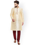 SOJANYA Kurta Lurus Pepejal Berwarna Emas Lelaki