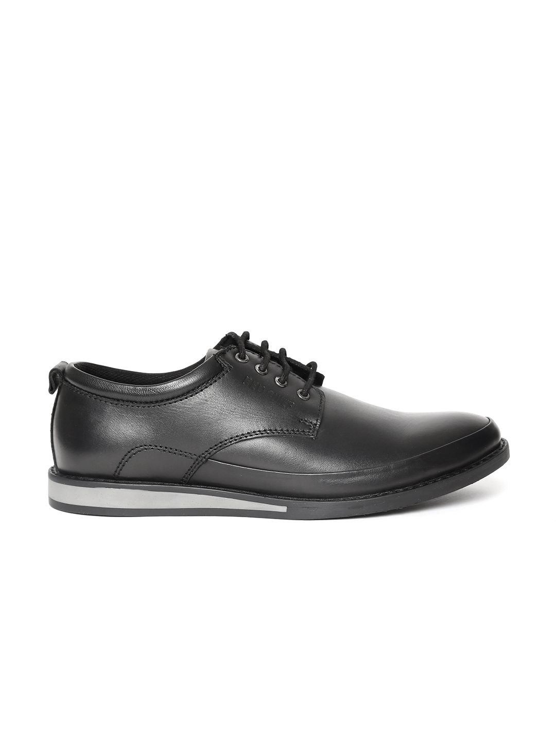 Red Chief Men Black Real Leather Semiformal Derbys