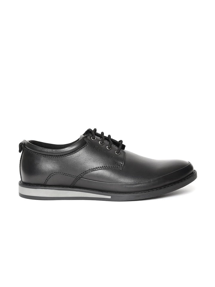 Red Chief Men Black Real Leather Semiformal Derbys