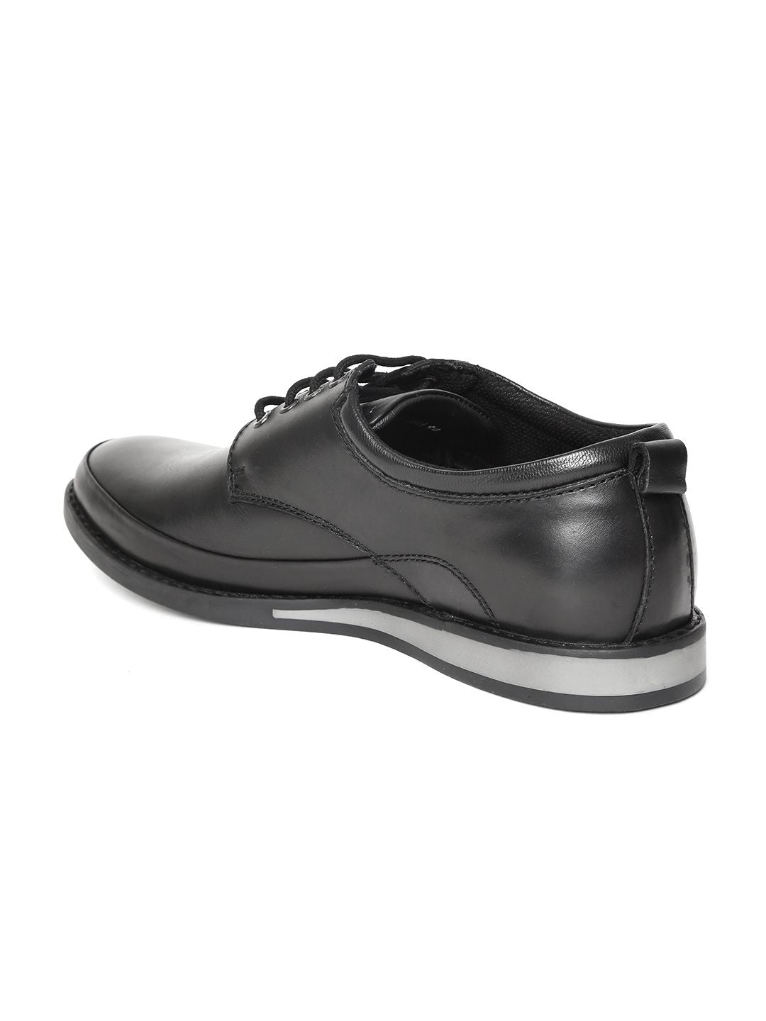 Red Chief Men Black Real Leather Semiformal Derbys