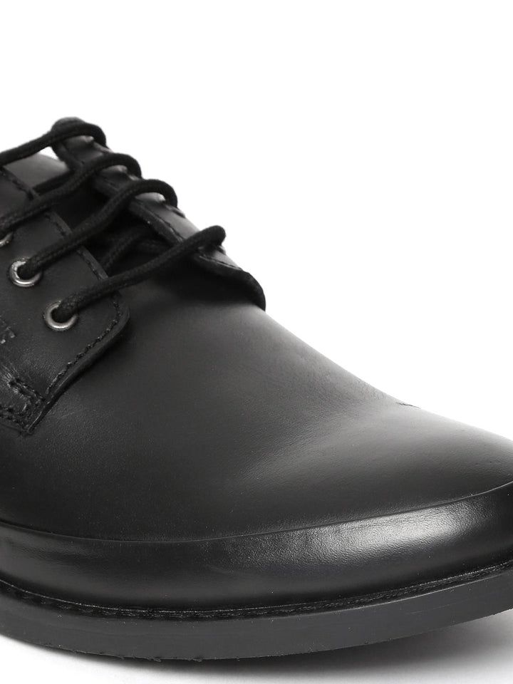 Red Chief Men Black Real Leather Semiformal Derbys