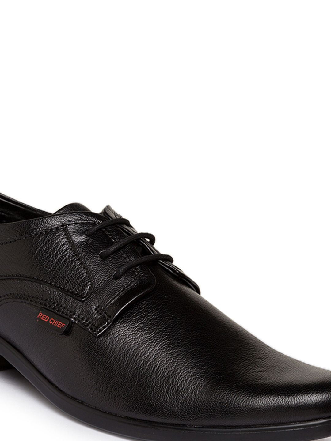 Red Chief Men Black Leather Derbys