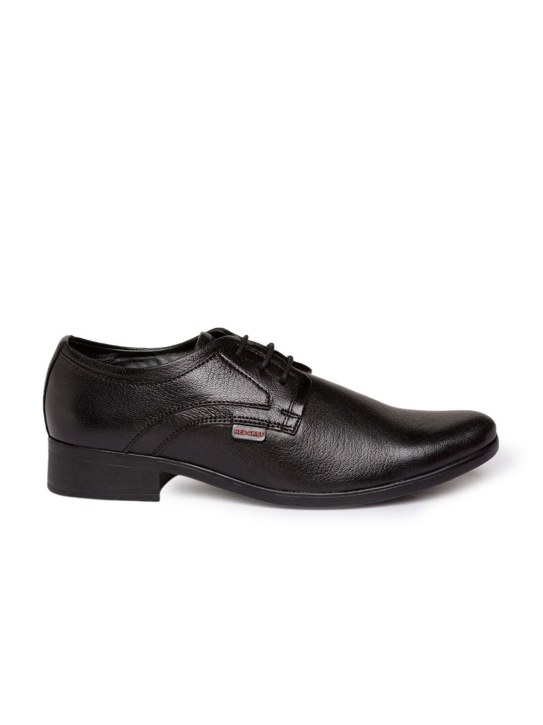 Red Chief Men Black Leather Derbys