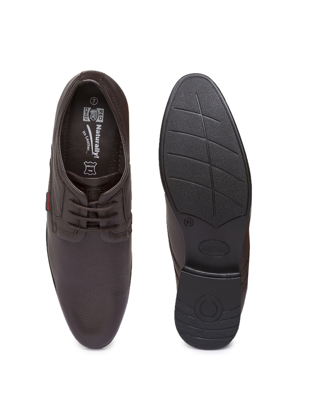 Red Chief Men Brown Leather Formal Shoes