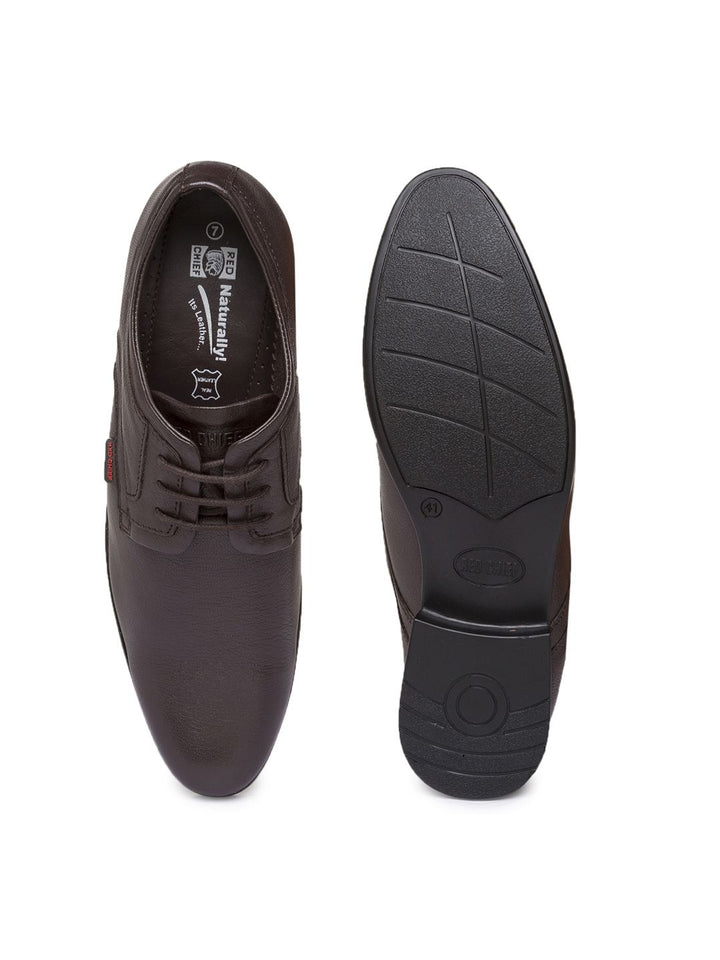 Red Chief Men Brown Leather Formal Shoes