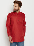 SOJANYA Men Maroon Printed Straight Kurta