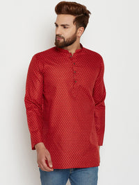 SOJANYA Men Maroon Printed Straight Kurta