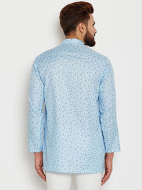 SOJANYA Lelaki Blue Printed Straight Kurta
