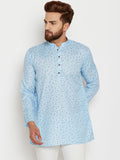 SOJANYA Lelaki Blue Printed Straight Kurta