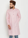 SOJANYA Men Pink Printed Straight Kurta