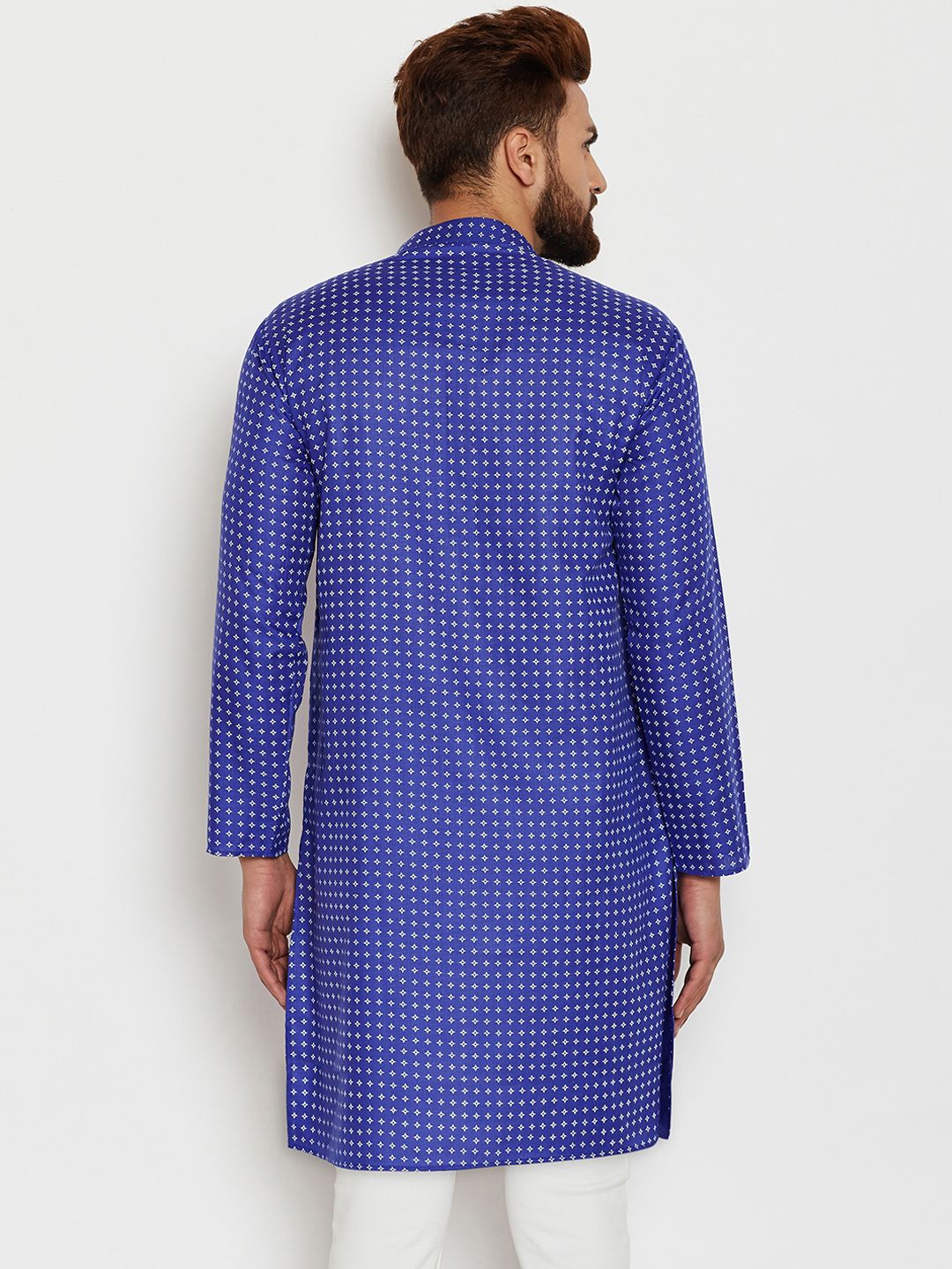 SOJANYA Lelaki Blue Printed Straight Kurta