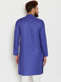 SOJANYA Lelaki Blue Printed Straight Kurta