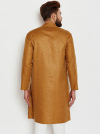 SOJANYA Kurta Lurus Bercetak Coklat Lelaki