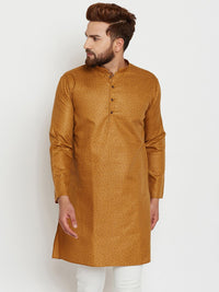 SOJANYA Kurta Lurus Bercetak Coklat Lelaki