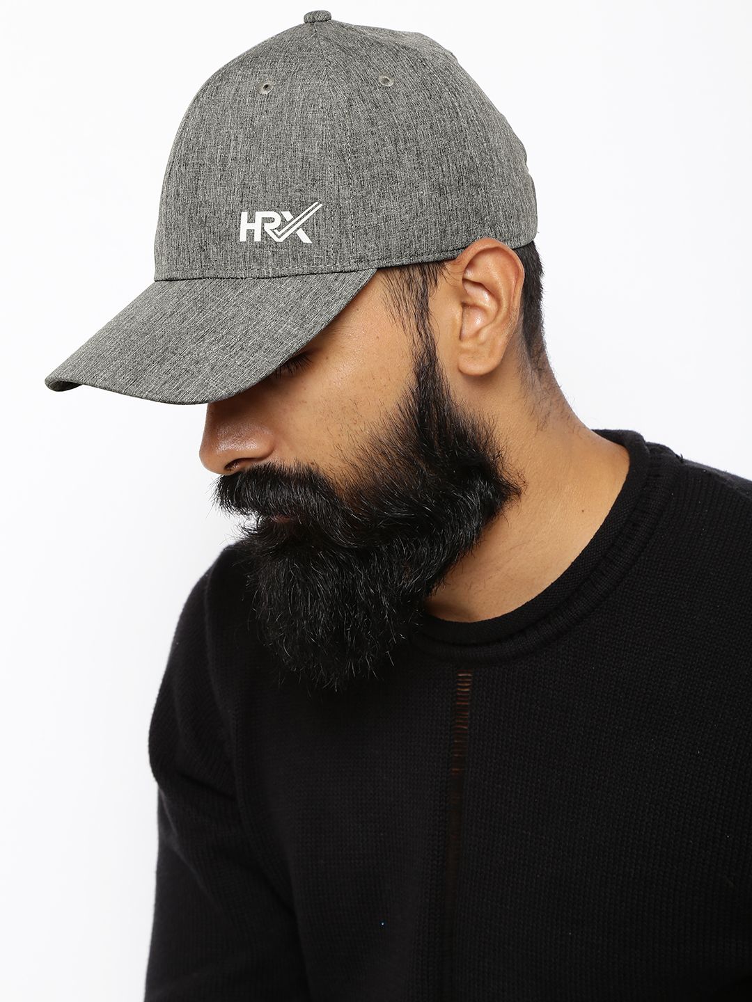 HRX by Hrithik Roshan Men Charcoal Solid Baseball Cap