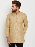 SOJANYA Men Beige Printed Straight Kurta